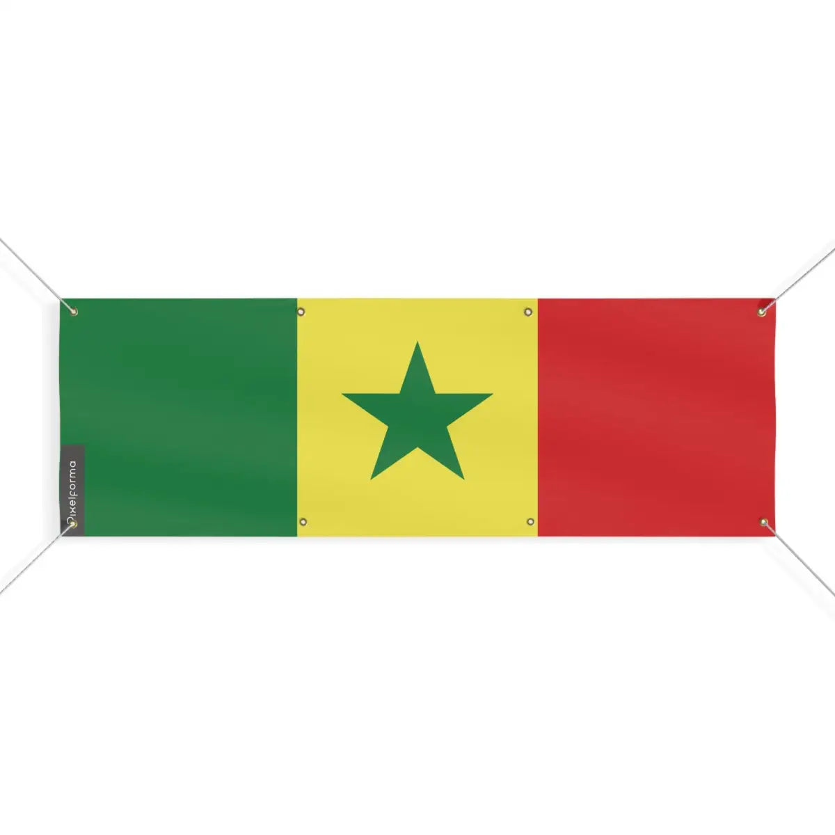 Drapeau du Sénégal 8 Oeillets en Plusieurs Tailles (L) - Pixelforma 