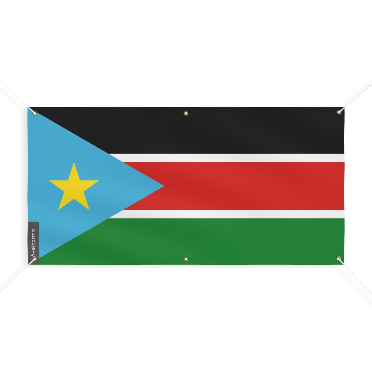Drapeau du Soudan du Sud 6 Oeillets en plusieurs tailles - Pixelforma 