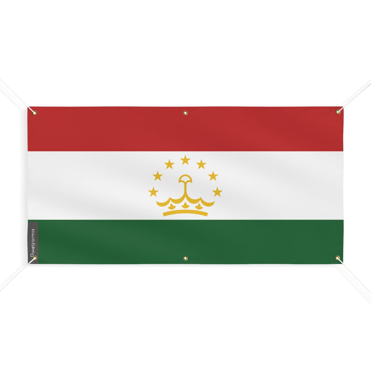 Drapeau du Tadjikistan 6 Oeillets en plusieurs tailles - Pixelforma 