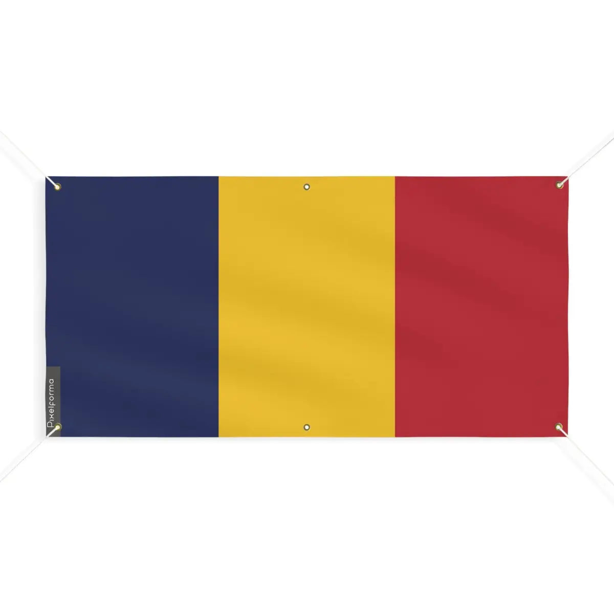 Drapeau du Tchad 6 Oeillets en Plusieurs Tailles (M) - Pixelforma 