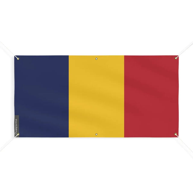 Drapeau du tchad 6 oeillets en plusieurs tailles (m) - pixelforma