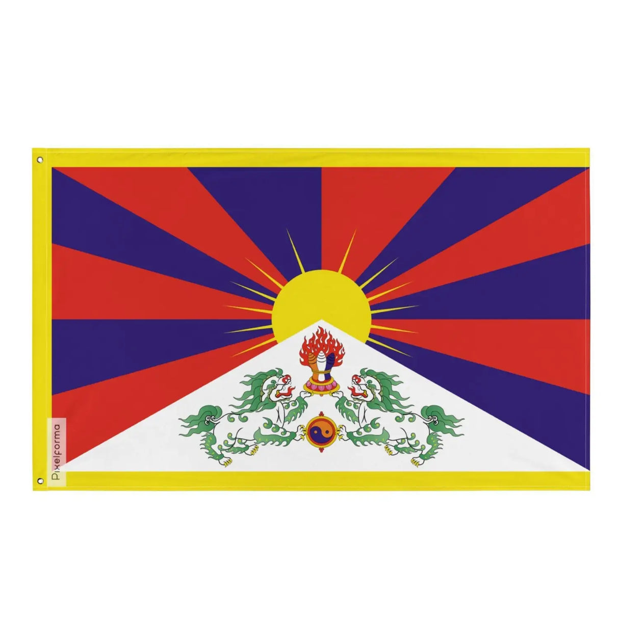 Drapeau du tibet plusieurs tailles en polyester - pixelforma