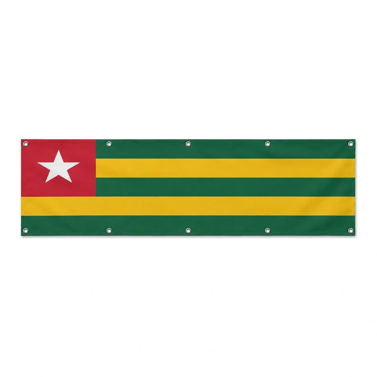 Drapeau du Togo grand format XL en polyester avec dix œillets