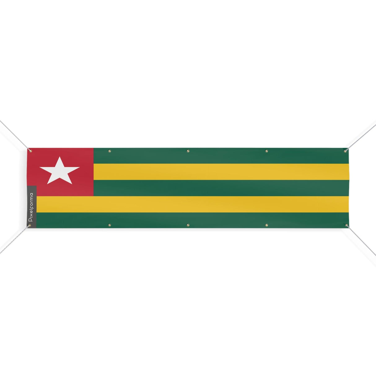 Drapeau du Togo 10 Oeillets en plusieurs tailles - Pixelforma 