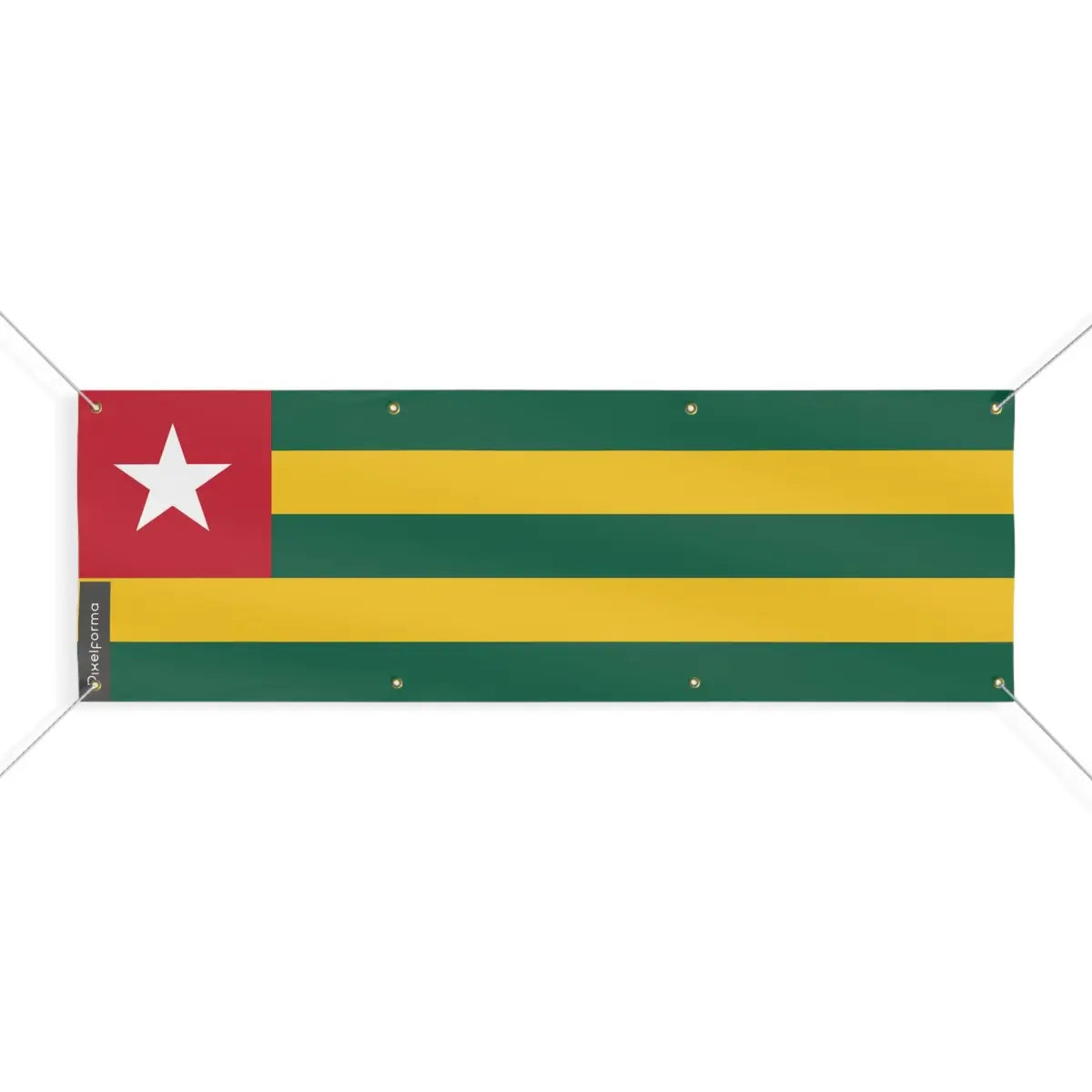 Drapeau du Togo 8 Oeillets en Plusieurs Tailles (L) - Pixelforma 