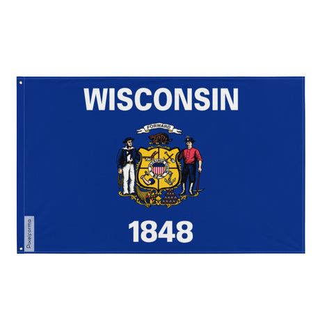 Drapeau du Wisconsin en plusieurs tailles 100 % polyester Imprimer avec Double ourlet - Pixelforma 