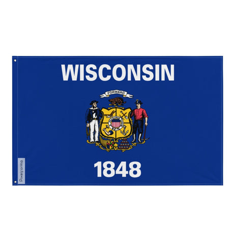 Drapeau du Wisconsin en plusieurs tailles 100 % polyester Imprimer avec Double ourlet - Pixelforma