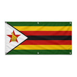 Drapeau zimbabwe en polyester résistant avec 6 œillets