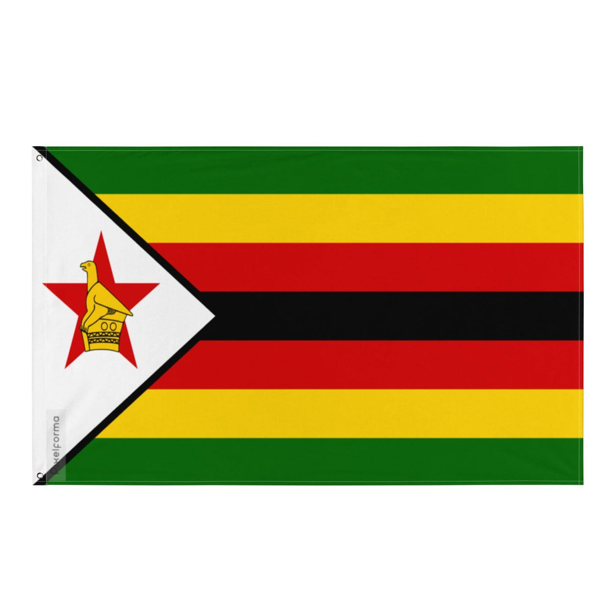 Drapeau du Zimbabwe en plusieurs tailles 100 % polyester Imprimer avec Double ourlet - Pixelforma