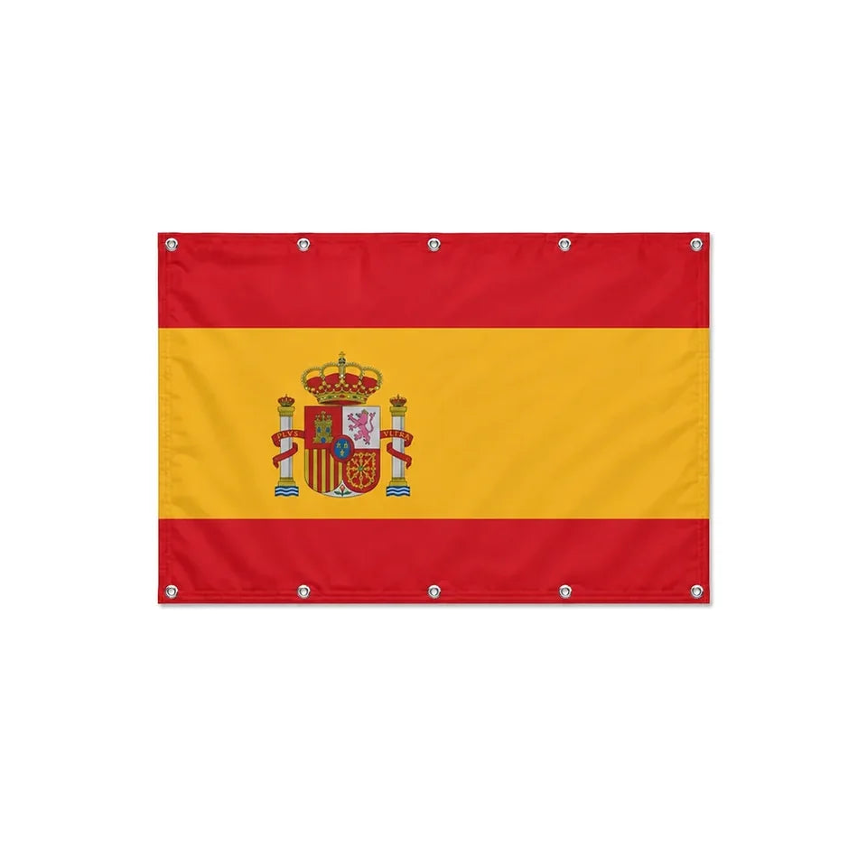 Drapeau de l'Espagne format S en polyester avec dix œillets