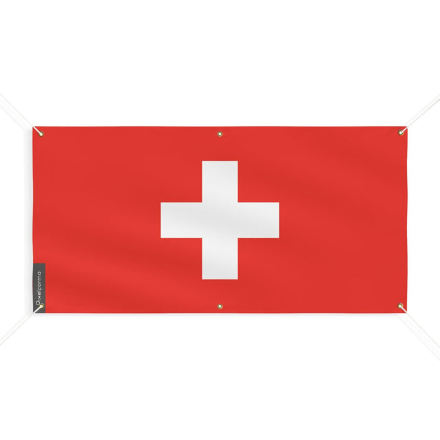 Drapeau et armoiries de la Suisse 6 Oeillets en plusieurs tailles - Pixelforma 