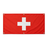 Drapeau suisse polyester résistant avec œillets aux intempéries