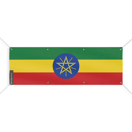 Drapeau éthiopie polyester résistant à usage extérieur