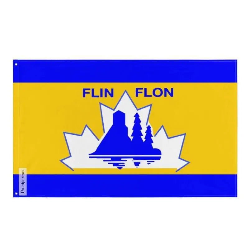 Drapeau flin flon polyester résistant œillets à gauche