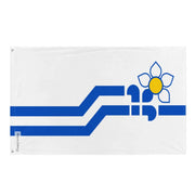 Drapeau franco-colombien polyester résistant œillets à gauche