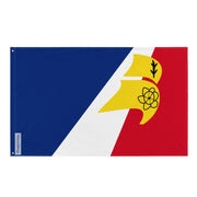 Drapeau franco-terreneuviens polyester œillets à gauche