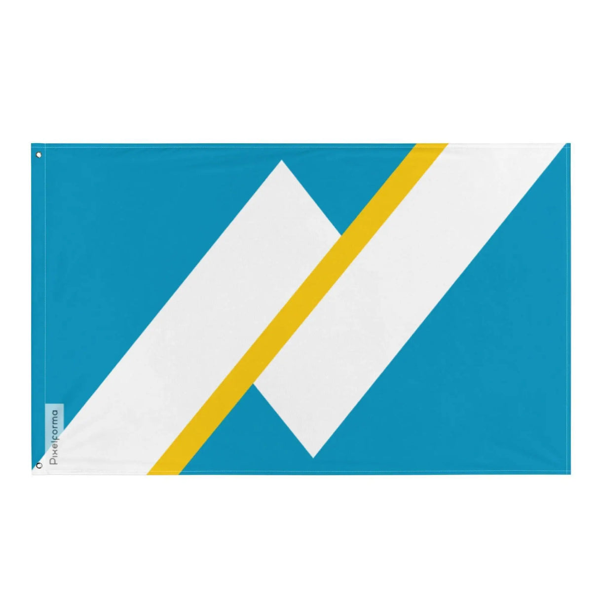 Drapeau franco-yukonnais polyester résistant œillets à gauche