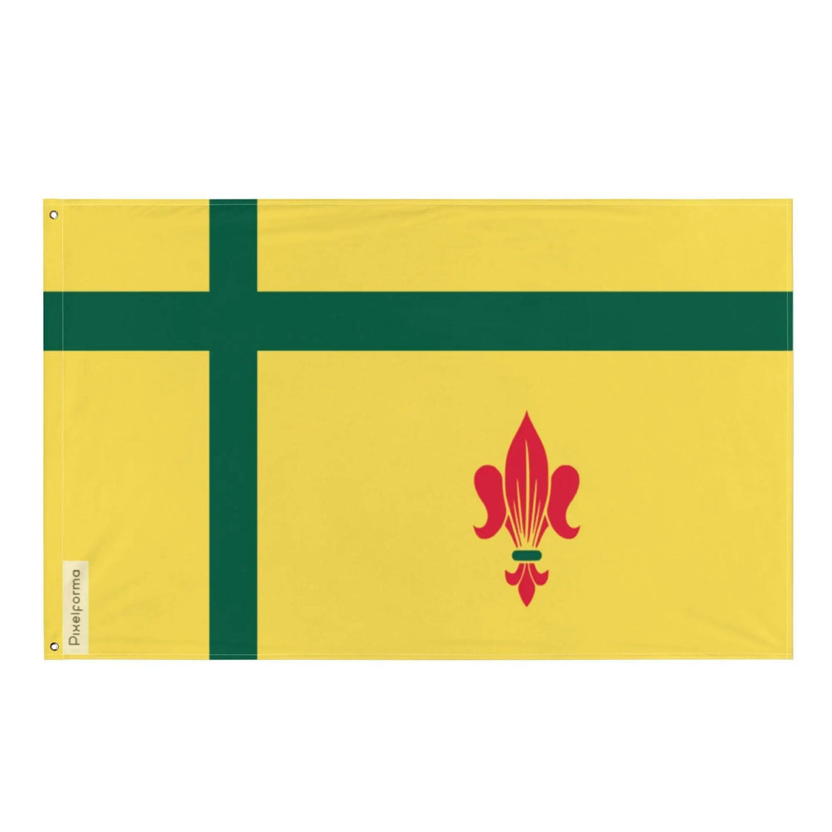 Drapeau fransaskois polyester résistant œillets à gauche