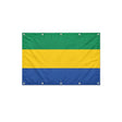Drapeau du Gabon format S en polyester avec dix œillets