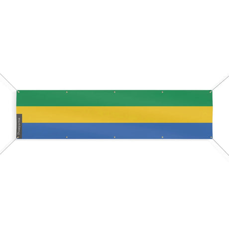 Drapeau gabon polyester durable œillets usage extérieur