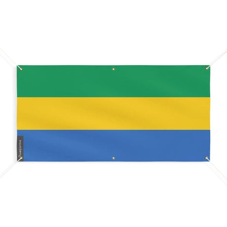 Drapeau gabon polyester résistant aux intempéries 6 œillets
