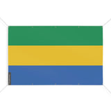 Drapeau gabon polyester résistant avec œillets renforcés