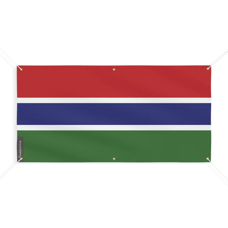 Drapeau gambie polyester résistant œillets usage extérieur