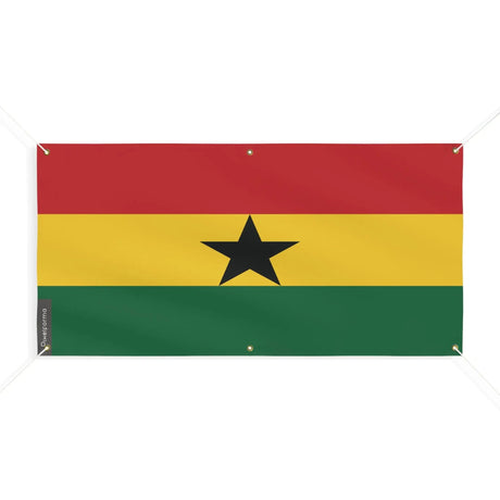 Drapeau ghana polyester résistant aux intempéries œillets