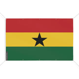 Drapeau ghana polyester résistant avec œillets solides
