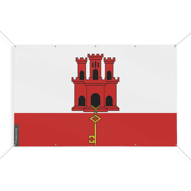 Drapeau gibraltar 10 oeillets en plusieurs tailles (s) - pixelforma