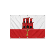 Drapeau de Gibraltar format S en polyester avec dix œillets