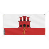Drapeau gibraltar polyester résistant aux intempéries 6 œillets