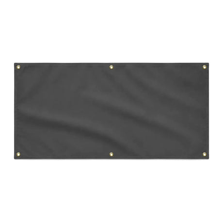 Drapeau gris noir résistant en polyester pour extérieur
