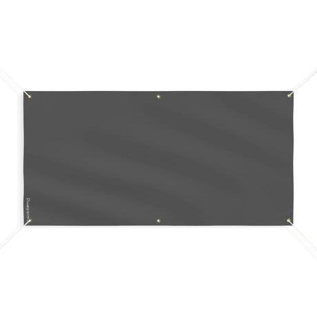 Drapeau gris noir résistant en polyester pour extérieur