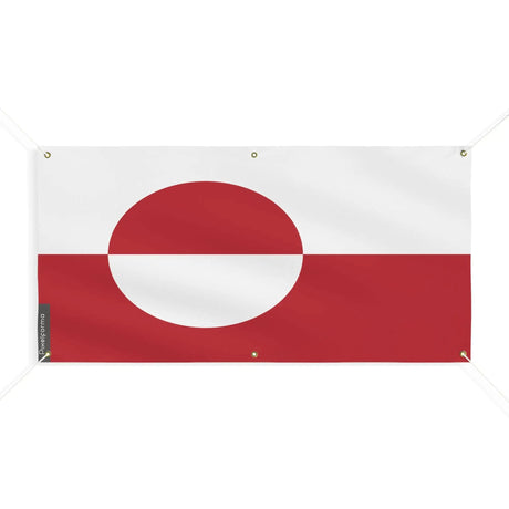 Drapeau groenland polyester résistant avec œillets robustes