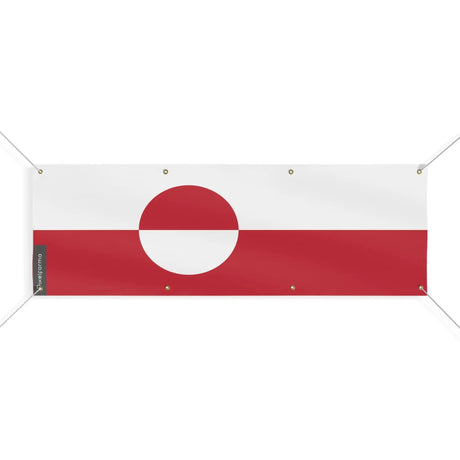 Drapeau groenland polyester résistant fixé par œillets