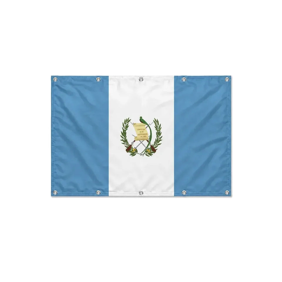 Drapeau du Guatemala format S en polyester avec dix œillets