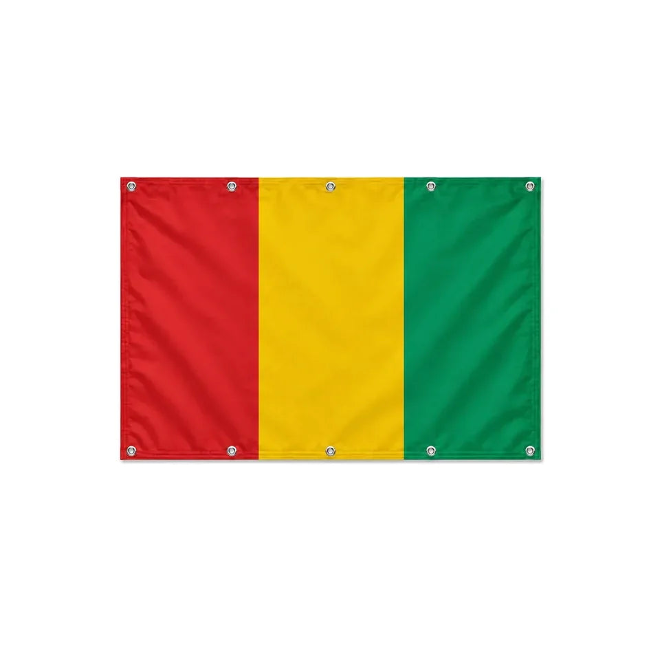 Drapeau de la Guinée format S en polyester avec dix œillets