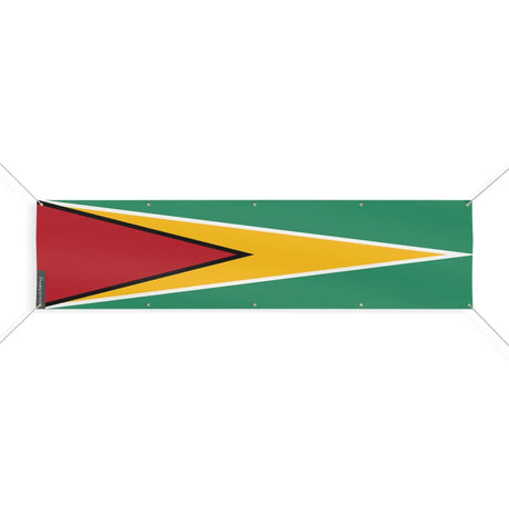 Drapeau guyana polyester résistant usage extérieur durable