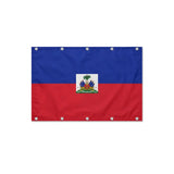Drapeau d'Haïti format S en polyester avec dix œillets