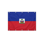 Drapeau d'Haïti format S en polyester avec dix œillets