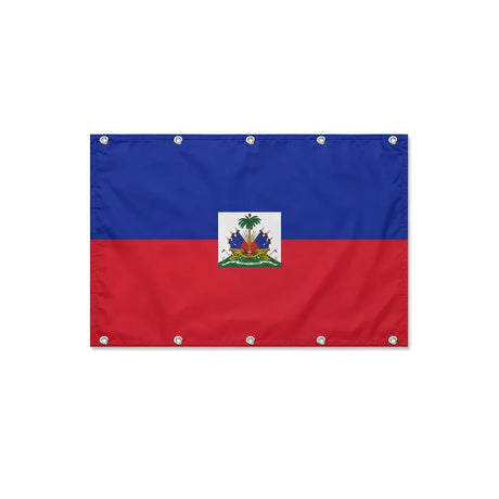 Drapeau d'Haïti format S en polyester avec dix œillets