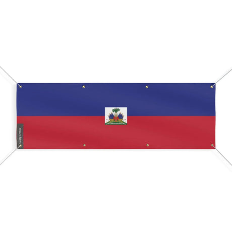 Drapeau haïti polyester résistant aux intempéries 8 œillets