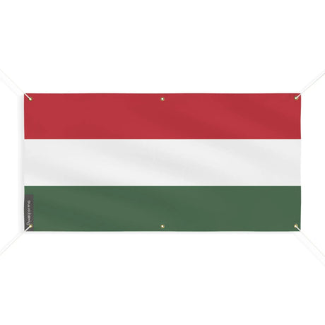 Drapeau hongrie en polyester résistant avec 6 œillets
