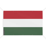 Drapeau hongrie polyester résistant avec œillets robustes