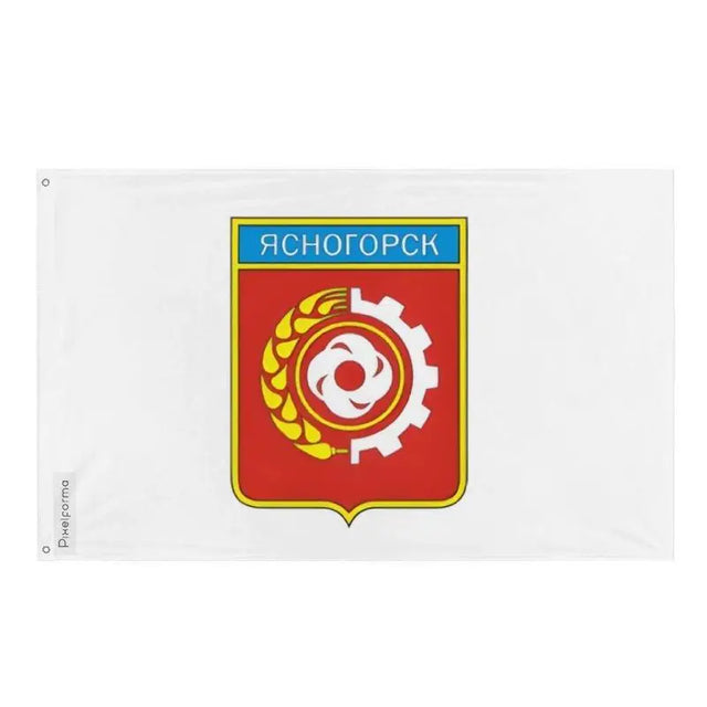 Drapeau Iasnogorsk en plusieurs tailles 100 % polyester Imprimer avec Double ourlet - Pixelforma 