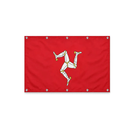 Drapeau Île de Man format S en polyester avec dix œillets