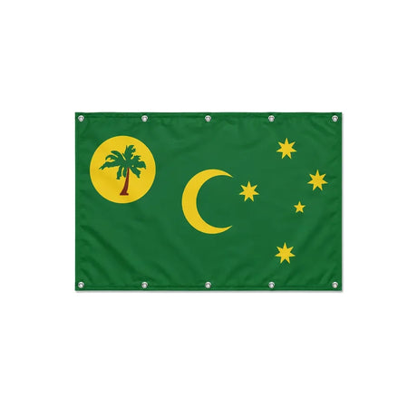 Drapeau Îles Cocos format S en polyester avec dix œillets