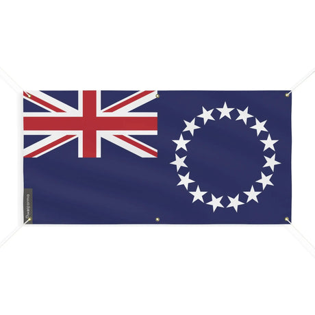 Drapeau îles cook polyester résistant aux intempéries