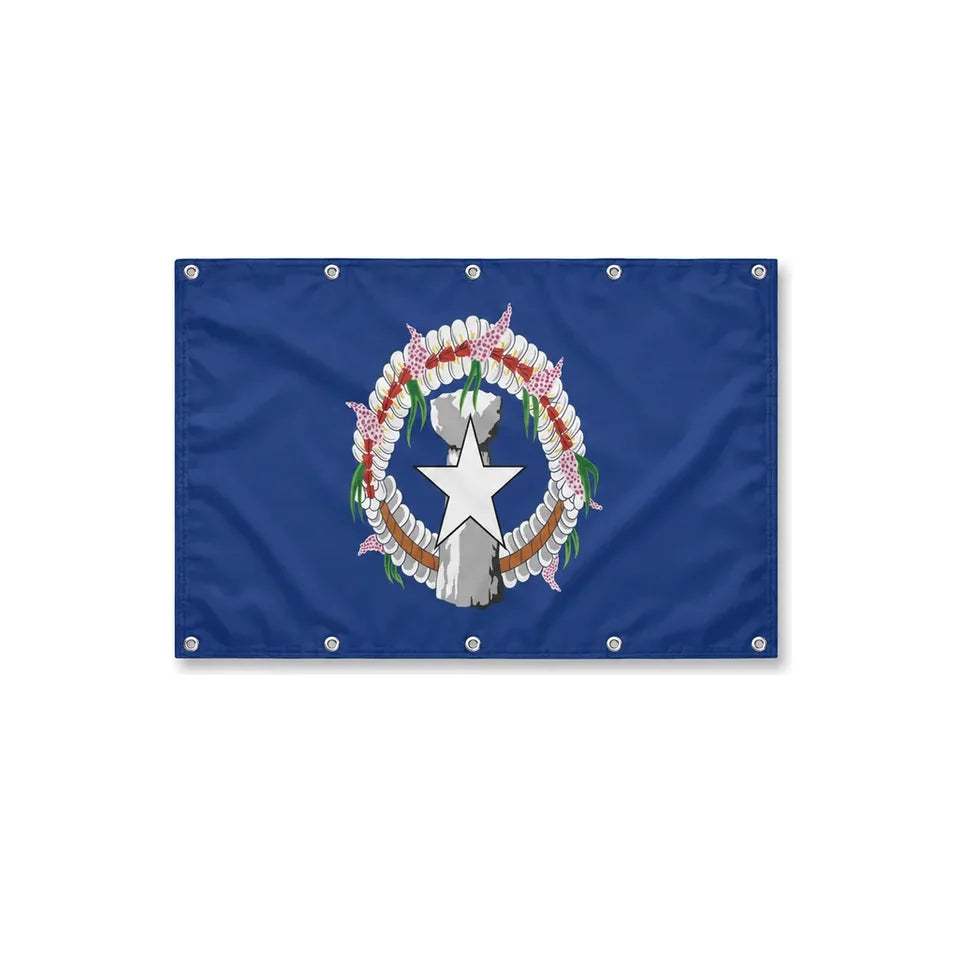Drapeau des Îles Mariannes du Nord format S en polyester avec dix œillets